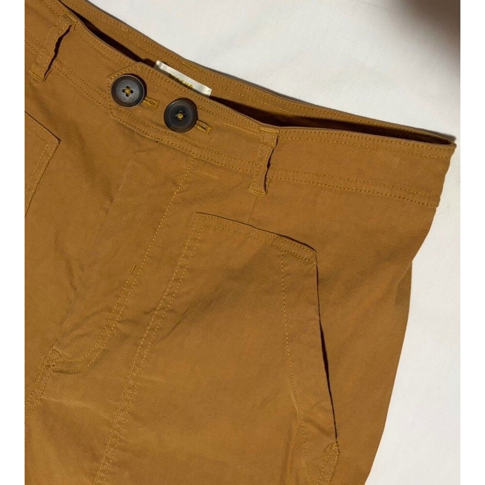 Anthropologie Maeve The Colette Linen Blend Crop Wide Leg Pants 10 30 Copper Tan - Picture 4 of 7